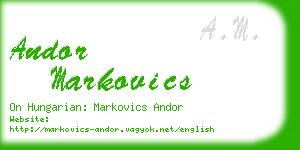 andor markovics business card